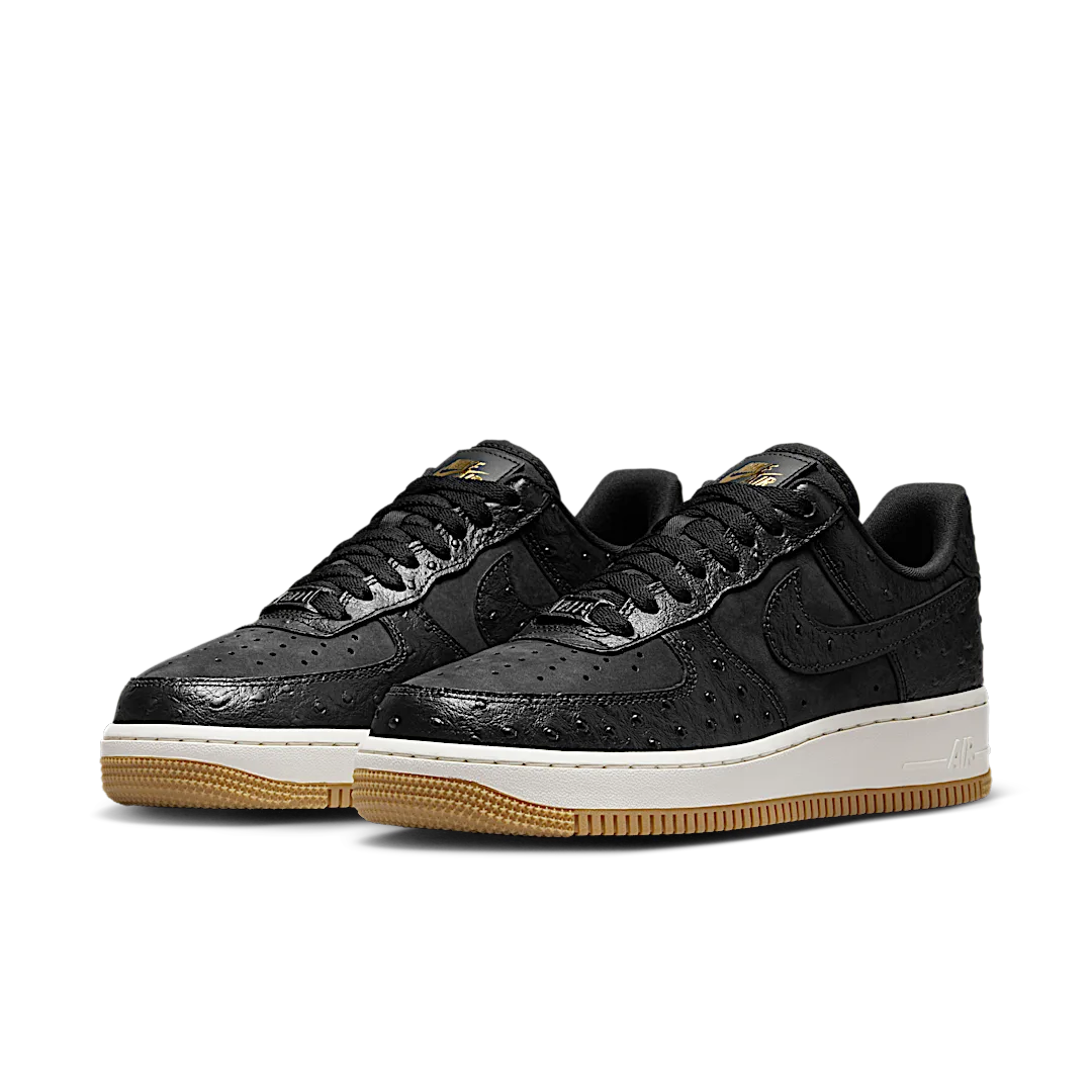 Nike Air Force 1 Low '07 Black Ostrich Gum, Black/Sail-Gum Light Brown (DZ2708-002)