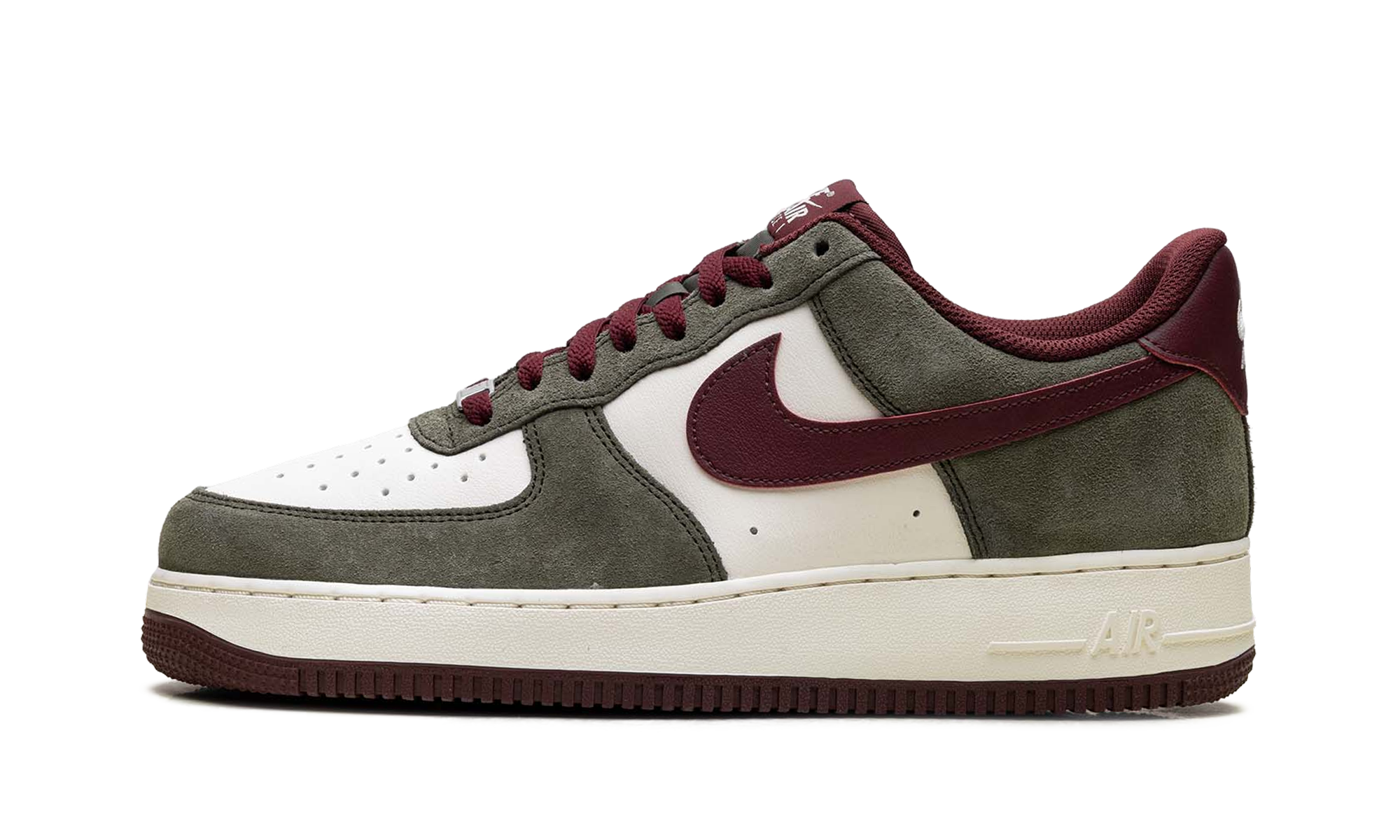 Nike Air Force 1 Low '07 LV8 Cargo Khaki Pale Ivory Dark Team Red