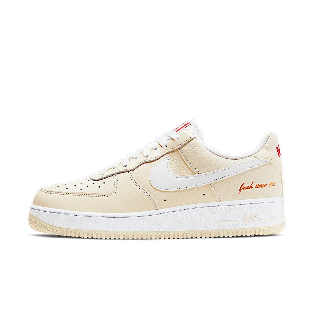 Nike Air Force 1 Low '07 Premium Popcorn, Coconut Milk/White-University Red (CW2919-100)