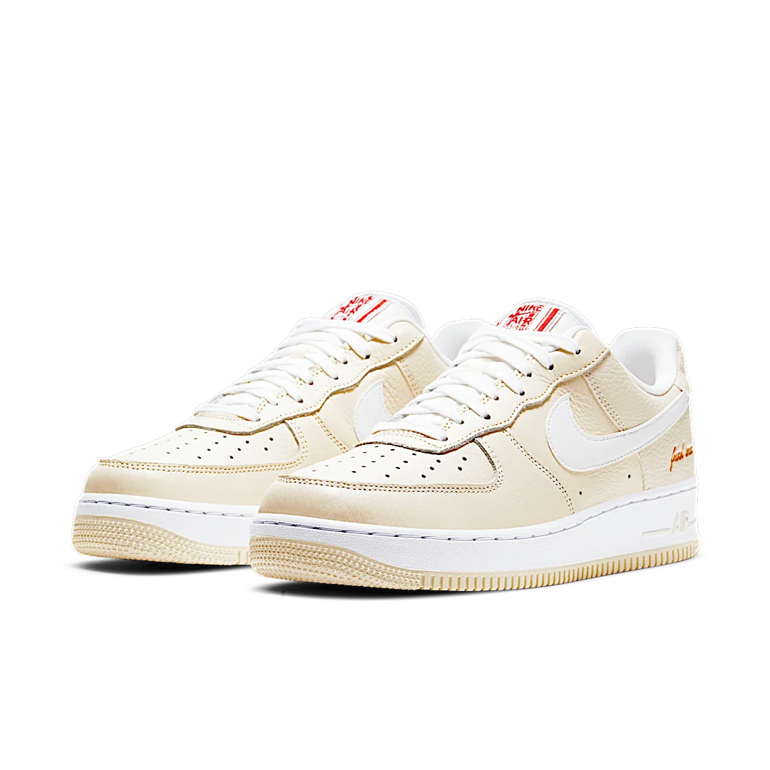 Nike Air Force 1 Low '07 Premium Popcorn, Coconut Milk/White-University Red (CW2919-100)