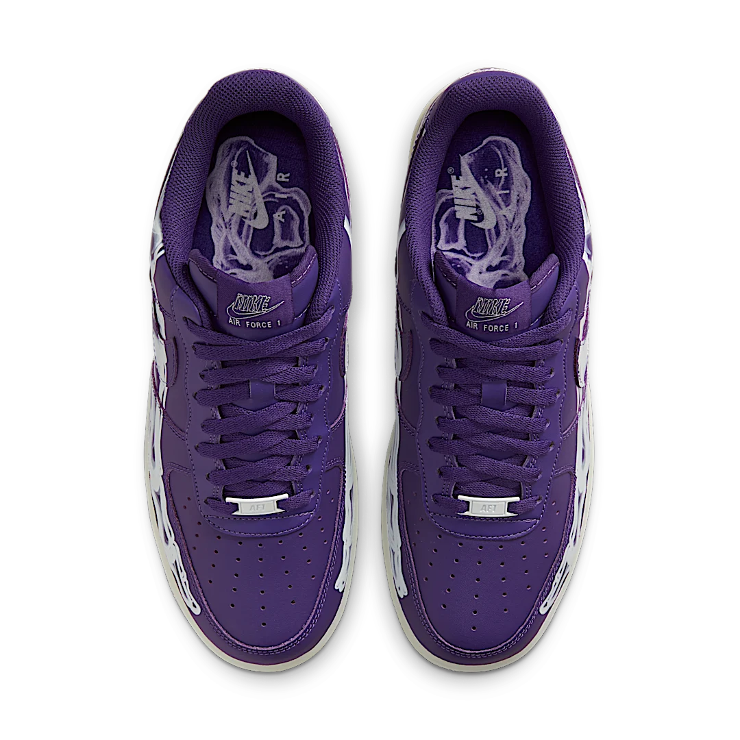 Nike Air Force 1 Low '07 QS Purple Skeleton Halloween (2021), Court Purple/Court Purple-White (CU8067-500)