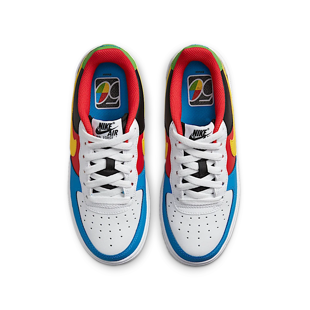 Nike Air Force 1 Low '07 QS Uno, White/University Gold-University Red-Game Royal (DO6634-100)