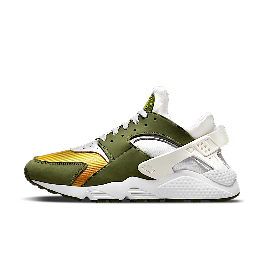 Nike Air Huarache Stussy Dark Olive (2021), Dark Olive/White-Varsity Maize-Ivory (DD1381-300)