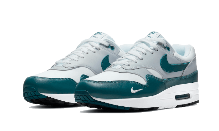 Nike Air Max 1 Dark Teal Green, White/Dark Teal Green-Wolf Grey-Black (DH4059-101)