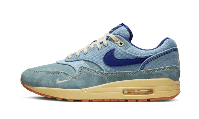 Nike Air Max 1 PRM Dirty Denim, Mineral Slate/Deep Royal Blue-Lemon Wash (DV3050-300)