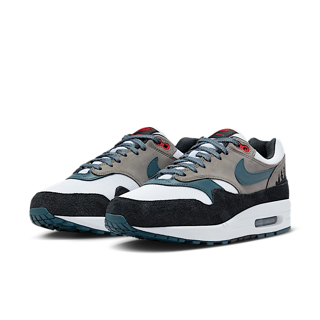 Nike Air Max 1 PRM Escape Treeline, White/State Blue-Black-Soft Grey (FJ0698-100)