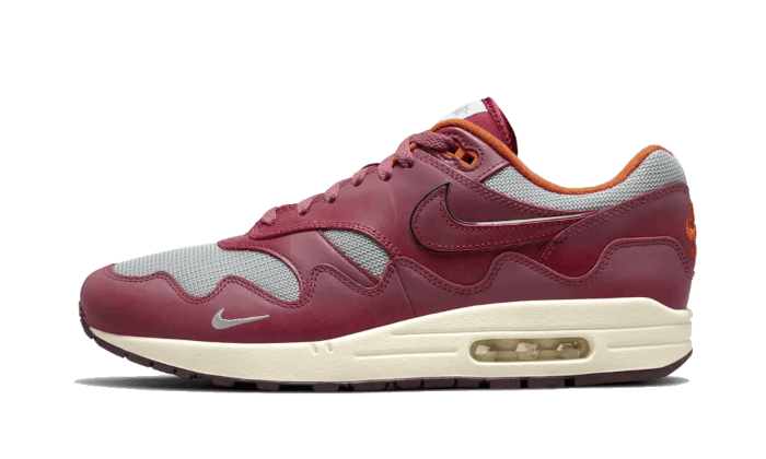 Nike Air Max 1 Patta Waves Rush Maroon (with Bracelet), Metallic Silver/Rush Maroon (DO9549-001)