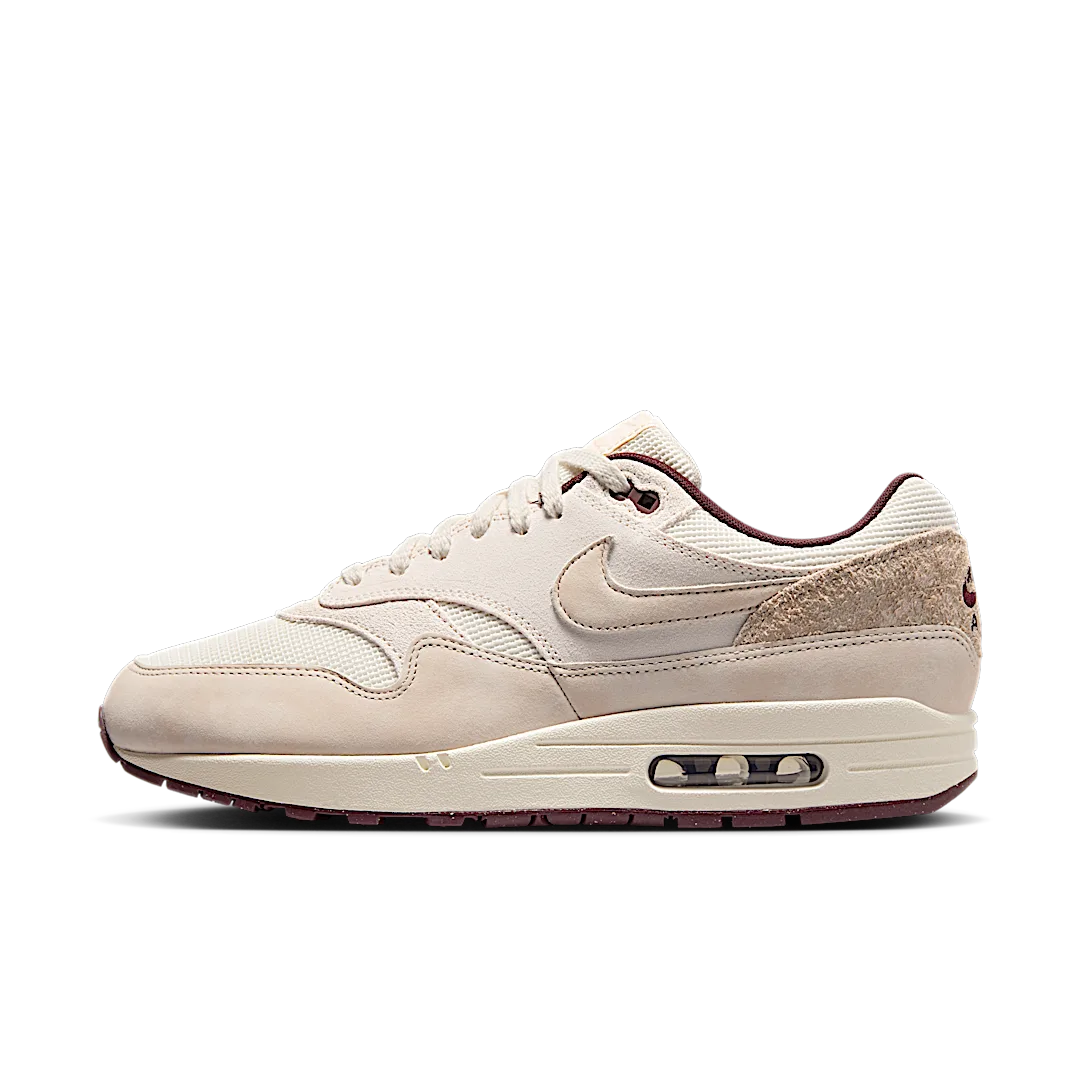 Nike Air Max 1 Sail Burgundy Crush, Sail/Phantom-Burgundy Crush-Light Orewood Brown (HF8127-100)