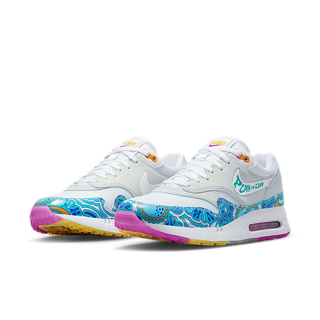 Nike Air Max 1 '86 OG Golf NRG Play to Live, White/Light Silver/Fuchsia Dream/Clear Jade (DV1407-100)