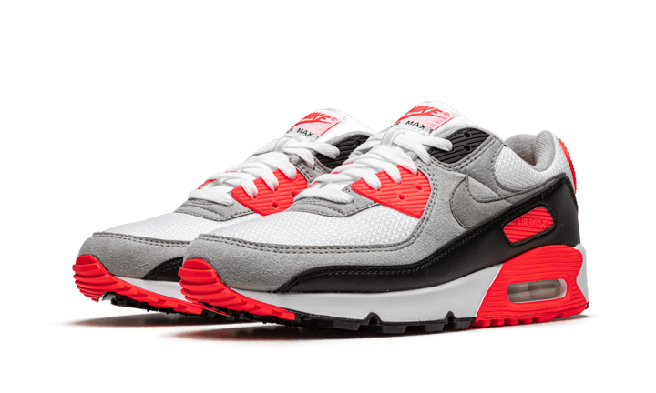 Nike Air Max 90 Infrared (2020), White/Black-Cool Grey-Radiant Red (CT1685-100)