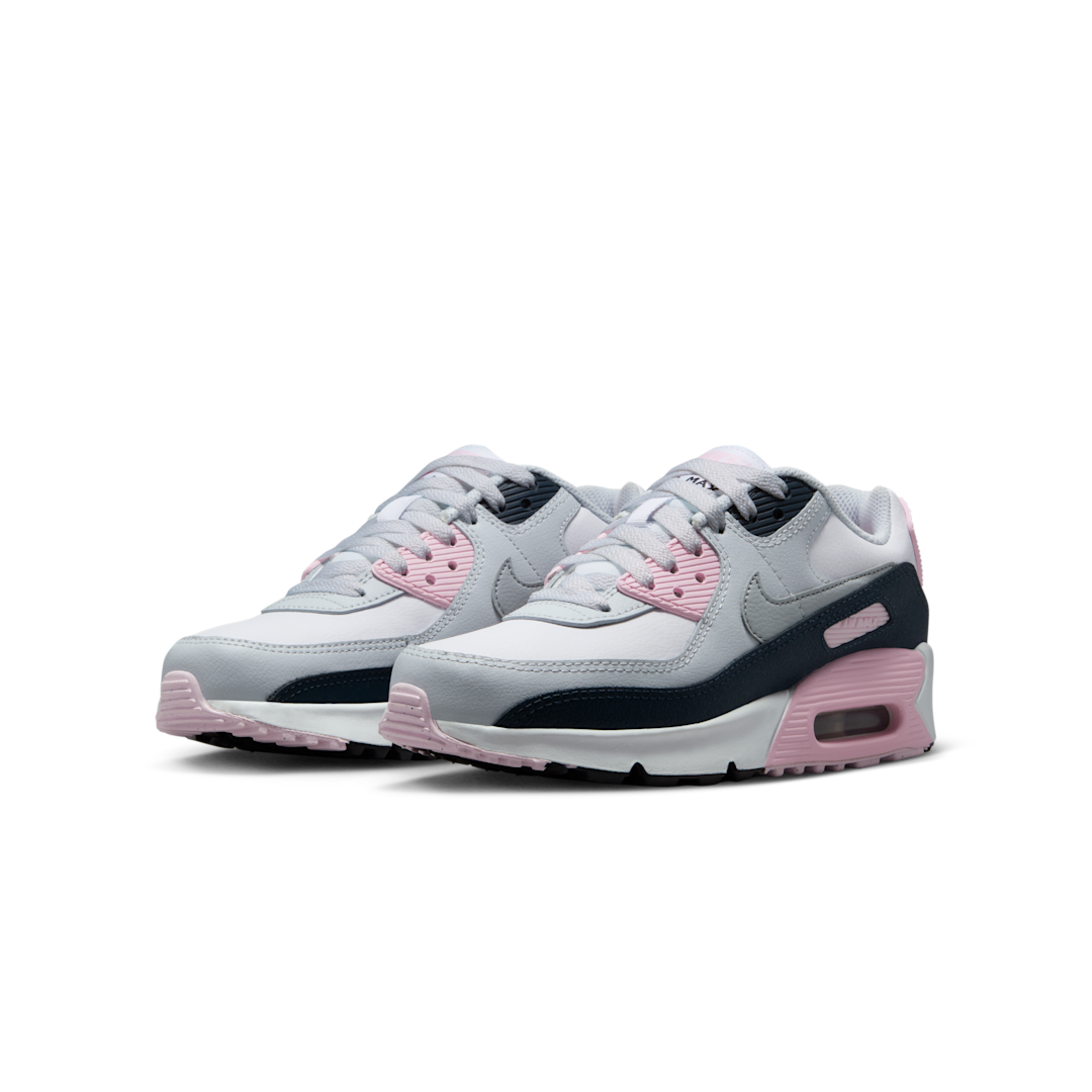 Nike Air Max 90 LTR White Pink Foam Armory Navy Wolf Grey, White/Pink Foam/Armory Navy/Wolf Grey (CD6864-134)