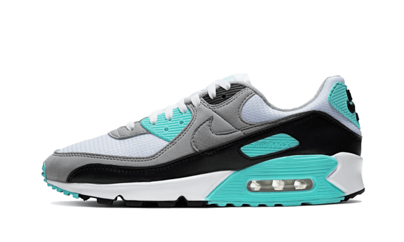 Nike Air Max 90 Recraft Turquoise, White/Particle Grey-Black-Turquoise (CD0881-100)