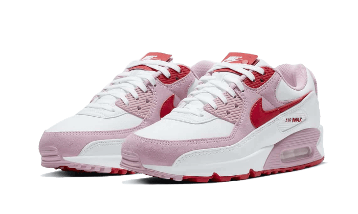 Nike Air Max 90 Valentine's Day (2021), White/University Red-Tulip Pink-White (DD8029-100)