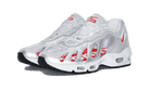 Nike Air Max 96 Supreme Silver Bullet, Metallic Silver/Speed Red-Clear (CV7652-001)