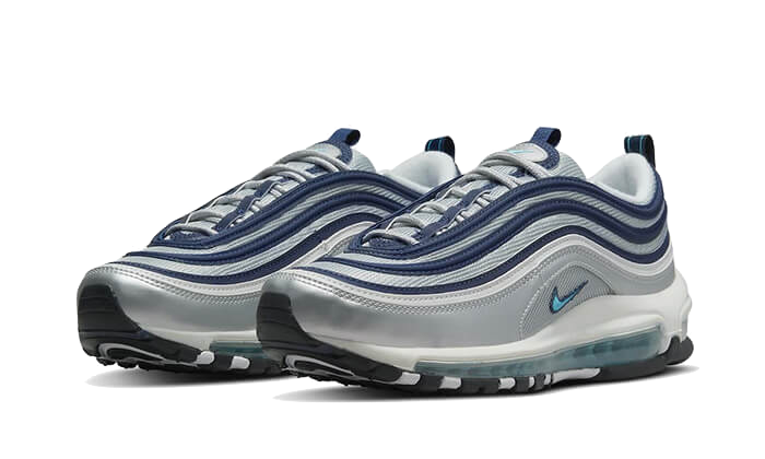 Nike Air Max 97 Metallic Silver Chlorine Blue, Metallic Silver/Chlorine Blue/White (DM0028-001)