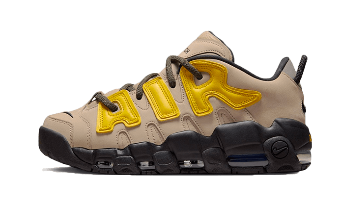 Nike Air More Uptempo Low AMBUSH Vivid Sulfur Limestone, Limestone/Vivid Sulfur/Black/Flat Pewter (FB1299-200)