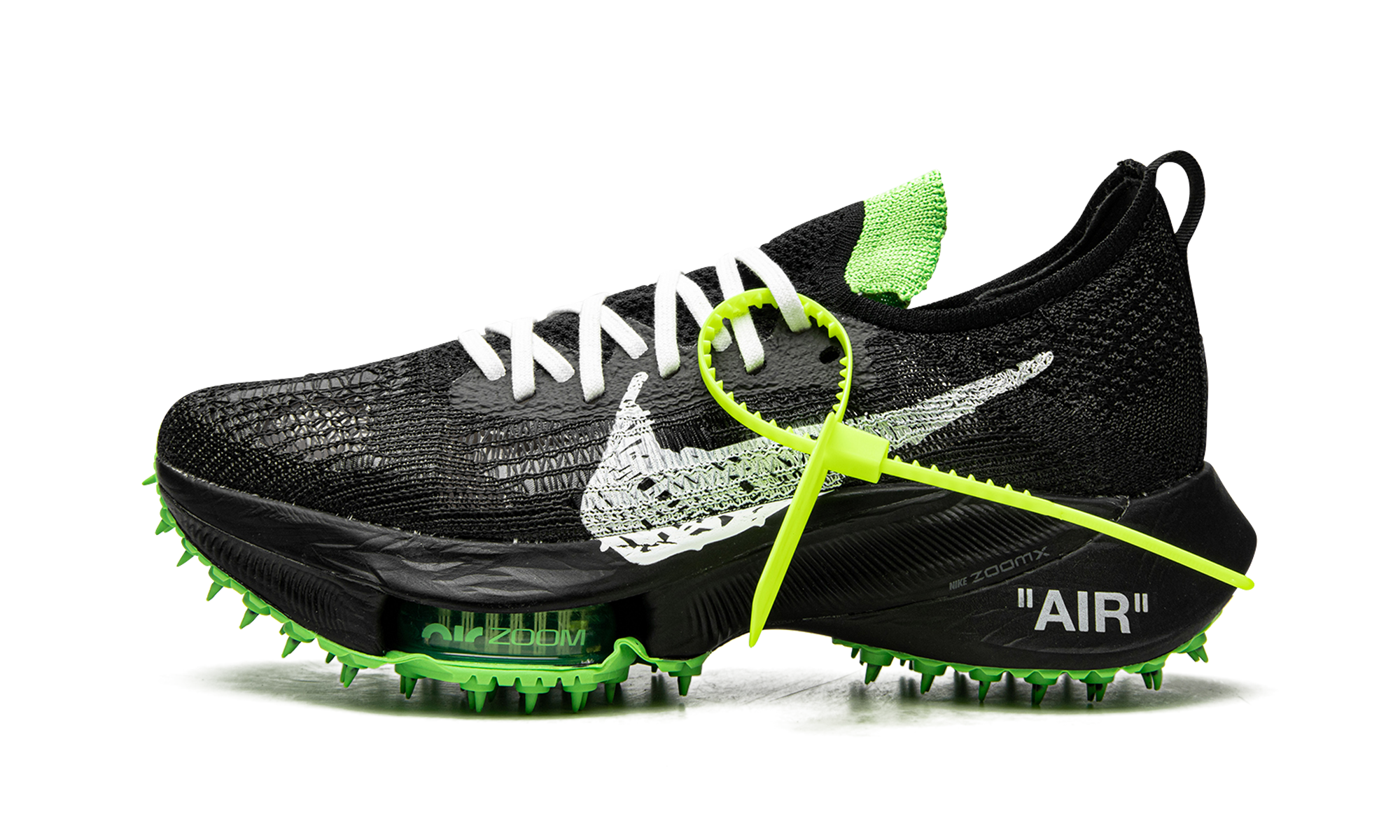Nike Air Zoom Tempo Next% Flyknit Off-White Black Scream Green
