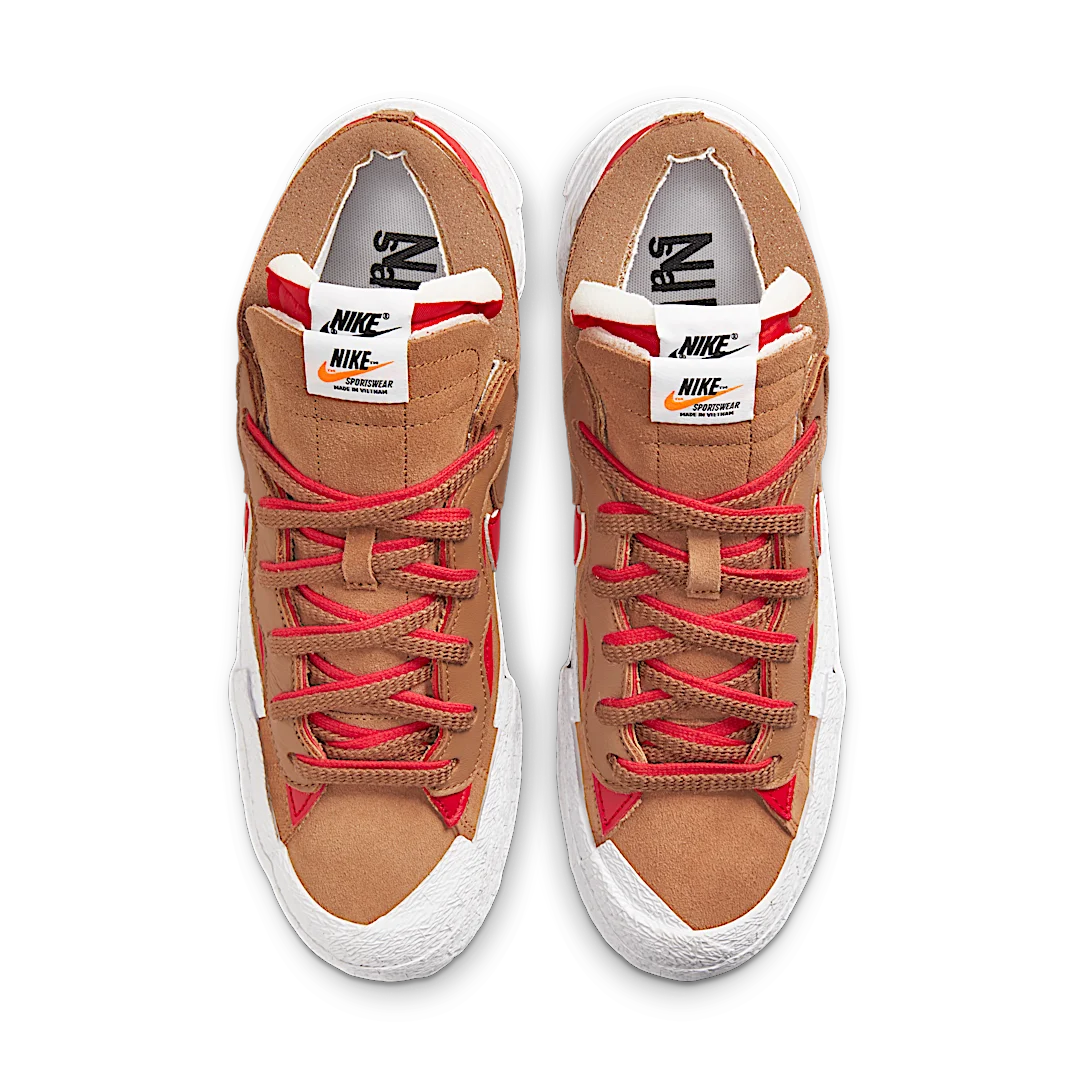 Nike Blazer Low sacai British Tan, Light British Tan/White-University Red (DD1877-200)