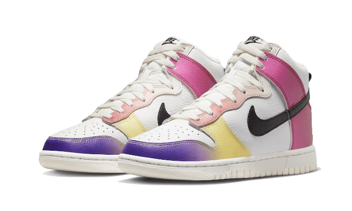 Nike Dunk High Multi-Color Gradient, Summit White/Black/Team Red/Gym Red (FD0802-100)