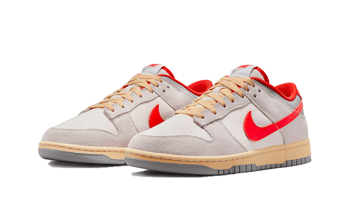 Nike Dunk Low Athletic Department Picante Red, Sail/Photodust/Light Smoke Gray/Picante Red (FJ5429-133)