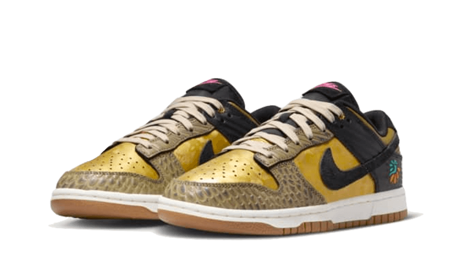 Nike Dunk Low Día De Muertos, Black/Khaki-Metallic Gold-Medium Ash-Sail-Clear Jade II (FQ8148-010)