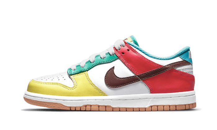 Nike Dunk Low Free 99 White, White/Light Chocolate-Roma Green (CZ2496-100)