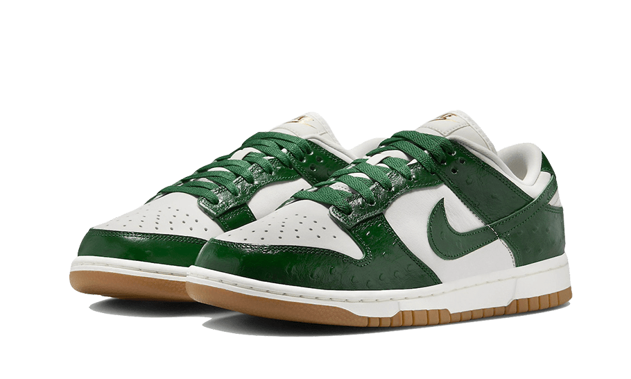 Nike Dunk Low LX Gorge Green Ostrich, Phantom/Gorge Green/Sail/Metallic Gold (FJ2260-002)