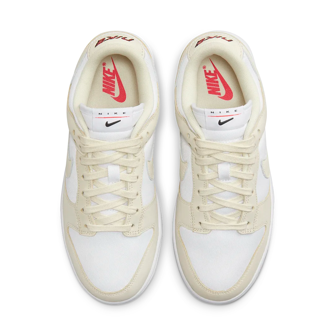 Nike Dunk Low LX White Coconut Milk, White/Coconut Milk-Black-Siren Red (DZ2710-100)