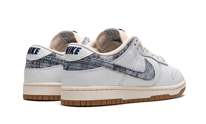 Nike Dunk Low New Americana Washed Denim, White/Midnight Navy-Gym Red-Sail (FN6881-100)