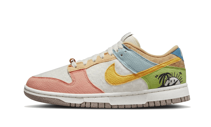 Nike Dunk Low Retro Sun Club Multi, Sail/Sanded Gold-Light Madder Root (DQ0265-100)