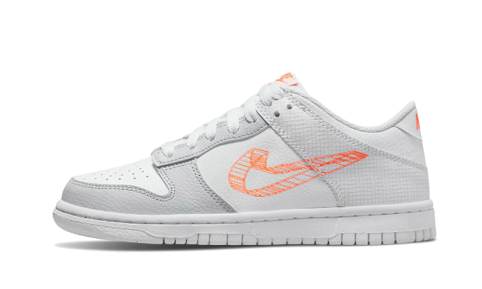 Nike Dunk Low SE 3D Swoosh Pure Platinum Total Orange, White/Pure Platinum/Total Orange (DR0171-100)