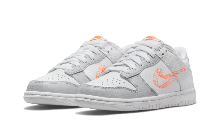 Nike Dunk Low SE 3D Swoosh Pure Platinum Total Orange, White/Pure Platinum/Total Orange (DR0171-100)