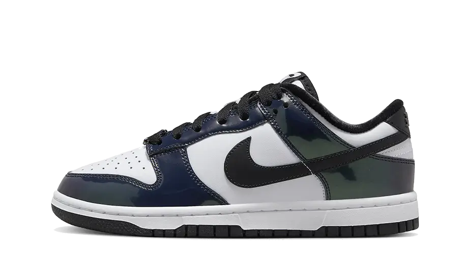 Nike Dunk Low SE Just Do It Iridescent, Black/Black/Multi-Color/White (FQ8143-001)