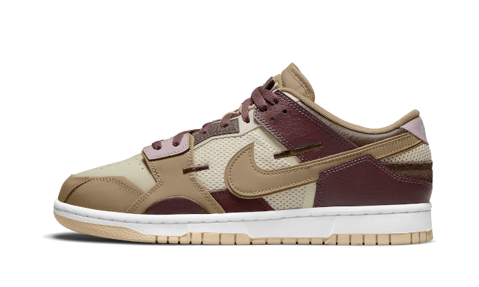 Nike Dunk Low Scrap Latte, Latte/Maroon/White-Khaki (DH7450-100)