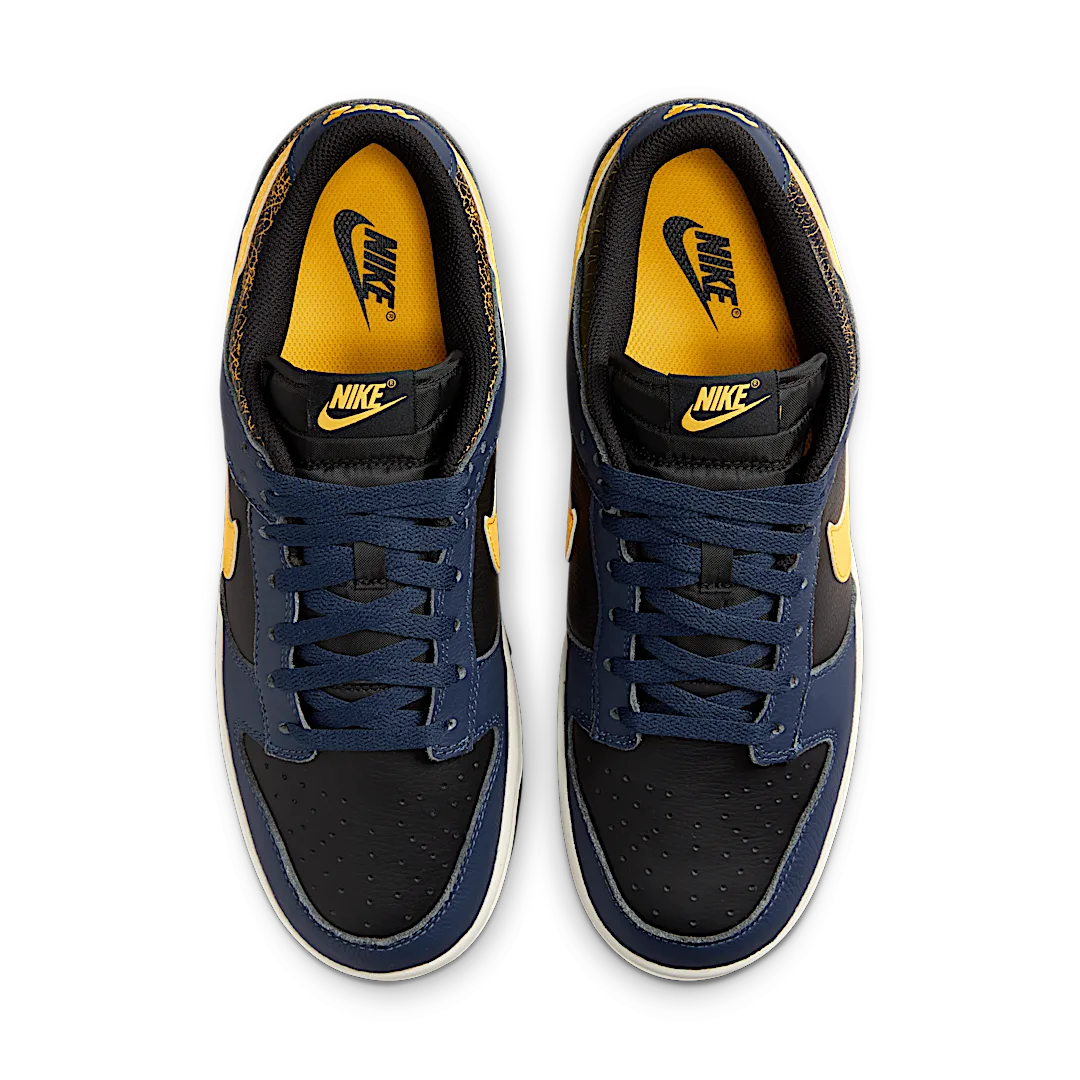 Nike Dunk Low Vintage Michigan, Black/Tour Yellow/Midnight Navy/Sail (FZ4014-010)