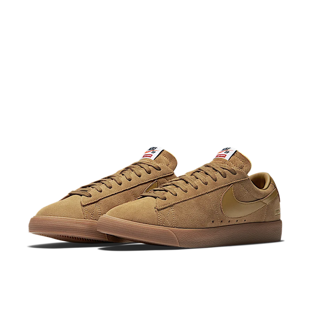 Nike SB Blazer Low GT Supreme Golden Beige, Golden Beige/Golden Beige-Gum Medium Brown-Metallic Gold (716890-229)