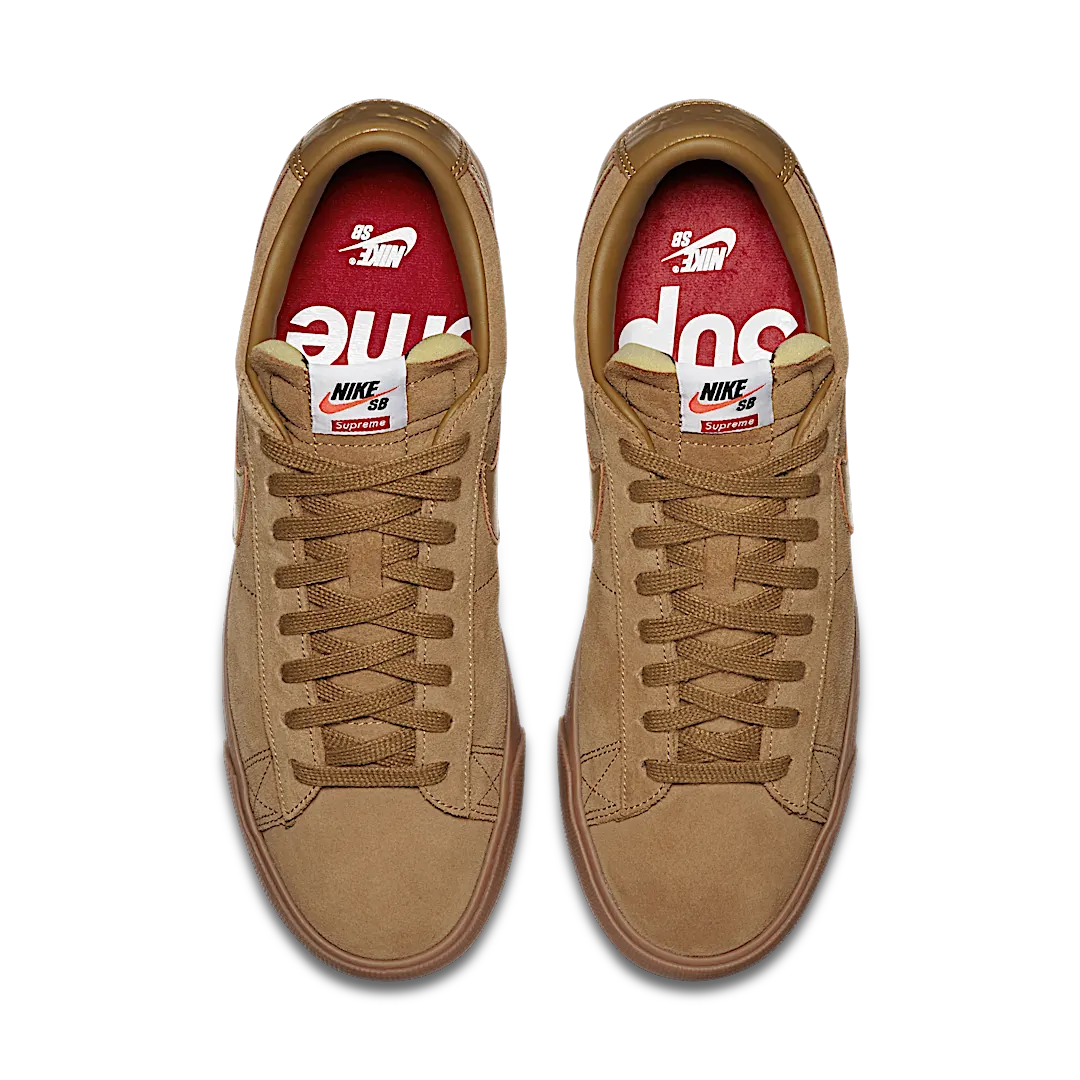 Nike SB Blazer Low GT Supreme Golden Beige, Golden Beige/Golden Beige-Gum Medium Brown-Metallic Gold (716890-229)