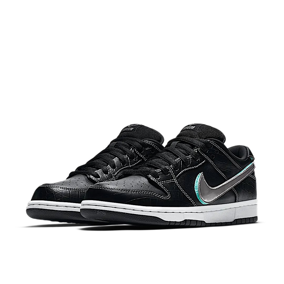 Nike SB Dunk Low Diamond Supply Co. Black Diamond, Black/Chrome-Black-Tropical Twist (BV1310-001)