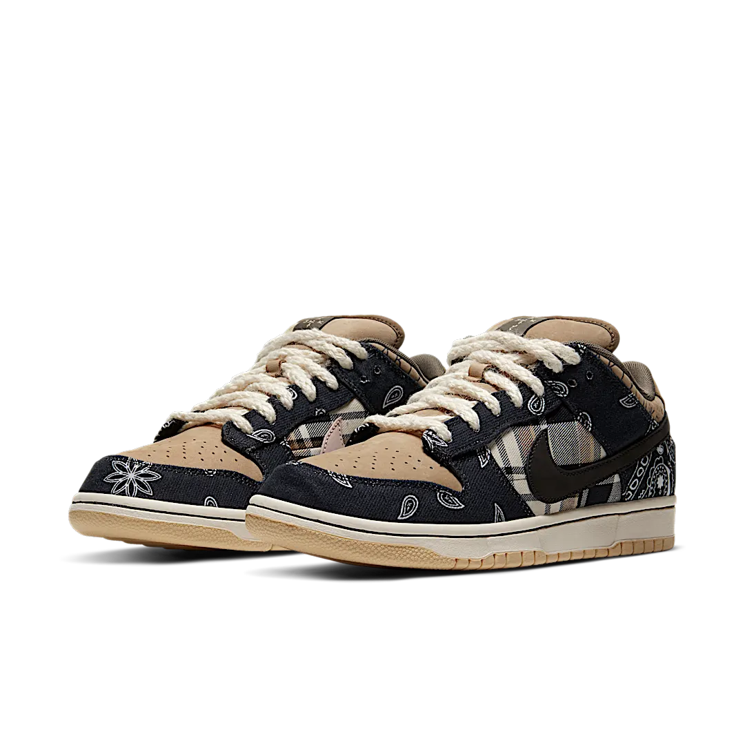 Nike SB Dunk Low Travis Scott, Black/Black-Parachute Beige-Petra Brown (CT5053-001)