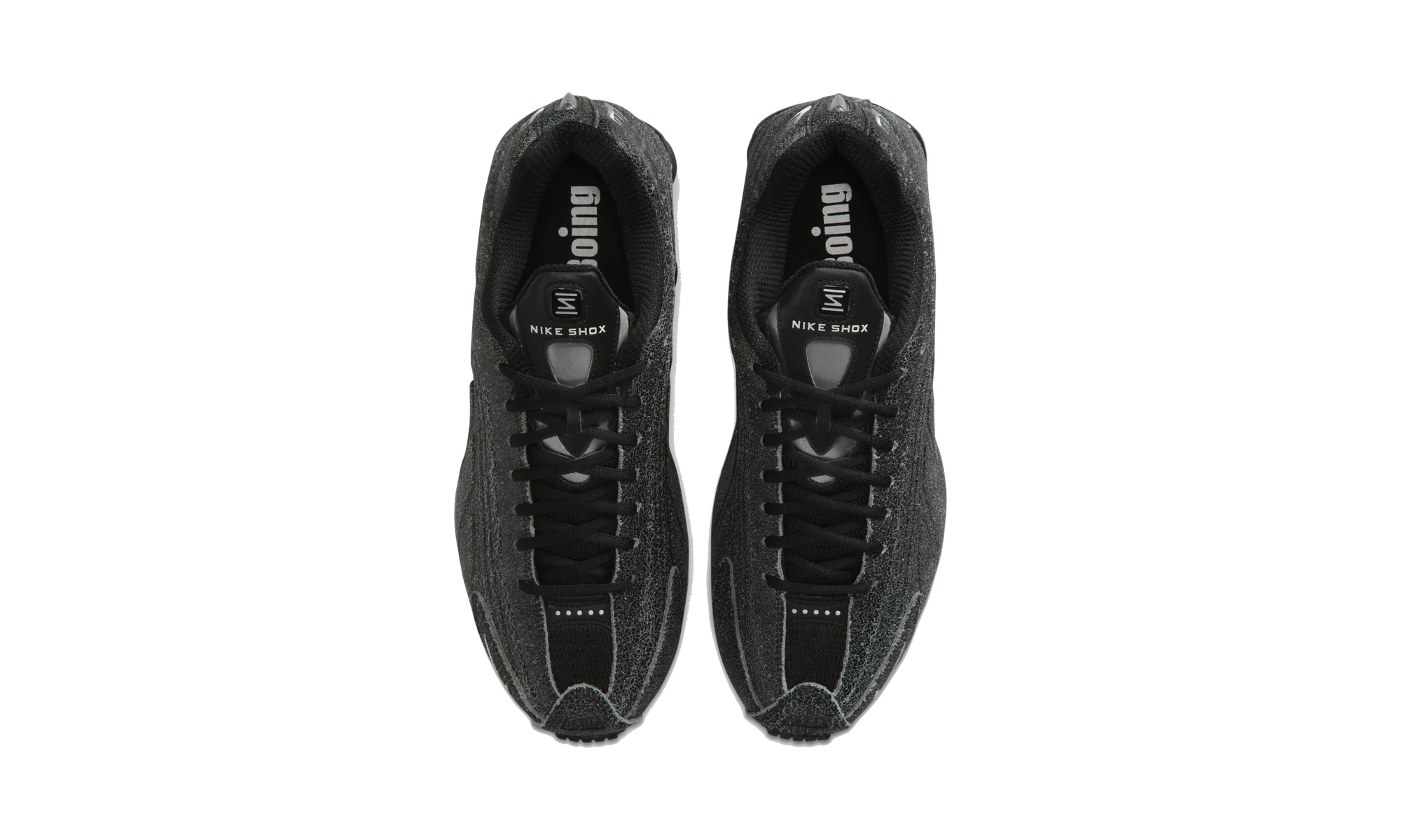 Nike Shox R4 Black Distressed Leather