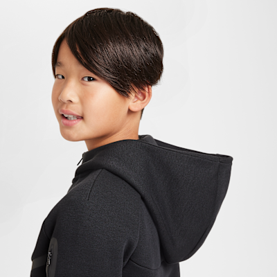 Nike Sportswear Tech Fleece Older Kids' Full-Zip Hoodie Black/Black/Black/Black - Sneak