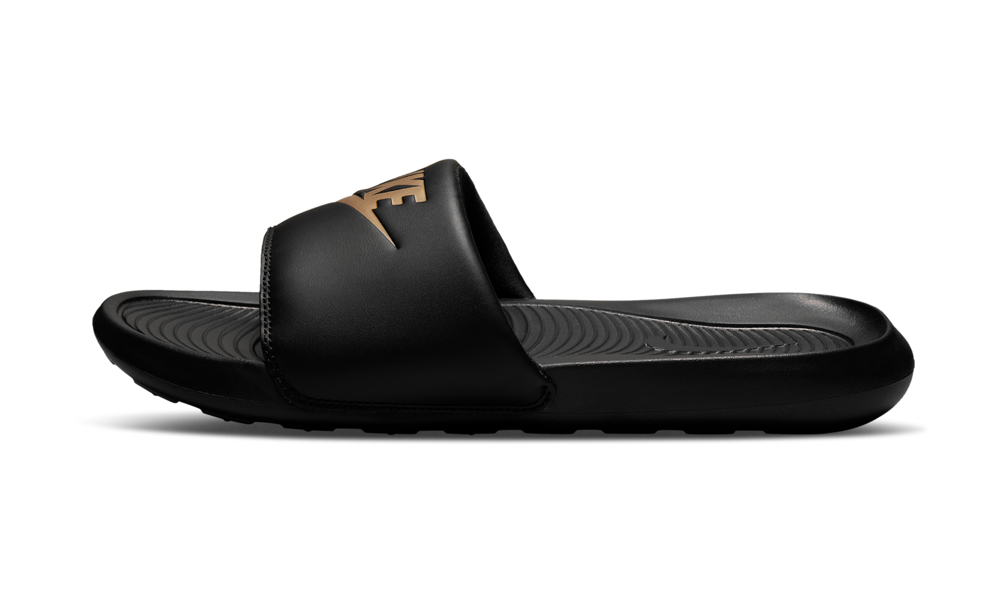 Nike Victori One Slide Black Metallic Gold
