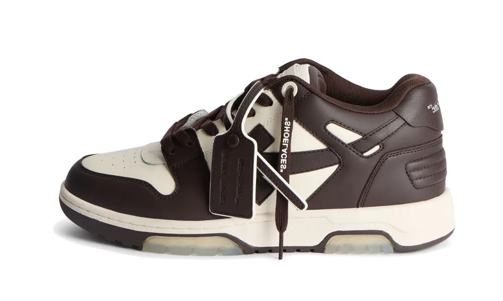 OFF-WHITE Out Of Office OOO Low Tops Chocolate White