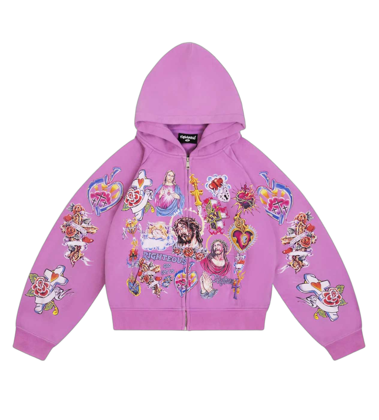 Righteous Risen King Zip Up Hoodie Purple