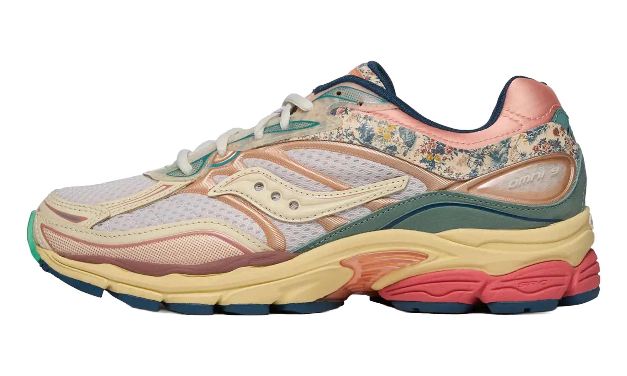 Saucony ProGrid Omni 9 Floral Beige Blue