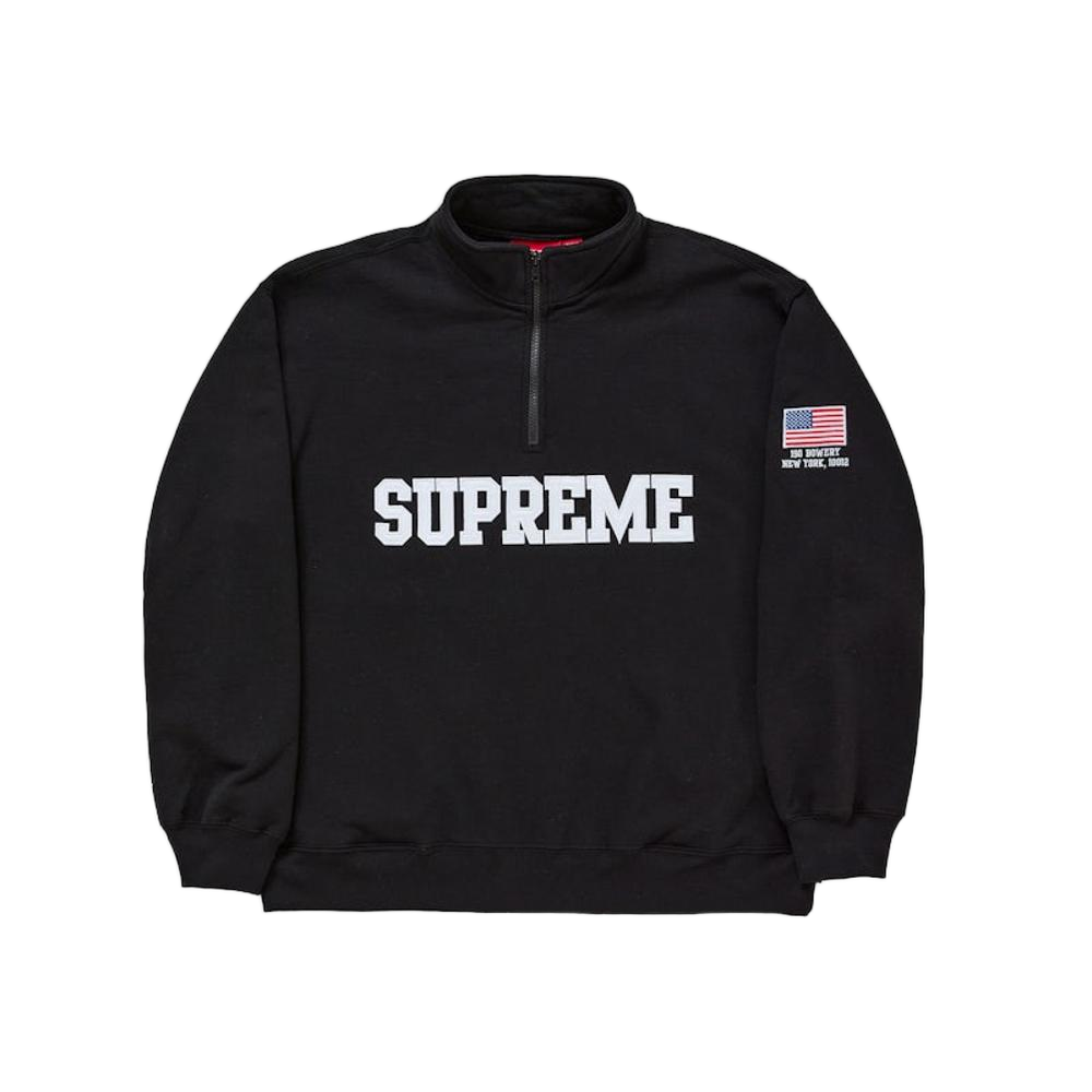 Supreme Shop Flag Half Zip Pullover Black