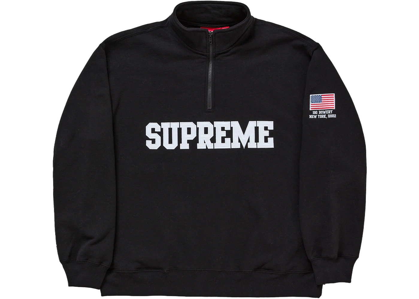 Supreme Shop Flag Half Zip Pullover Black