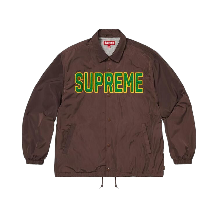 Supreme Spellout Coaches Jacket Brown