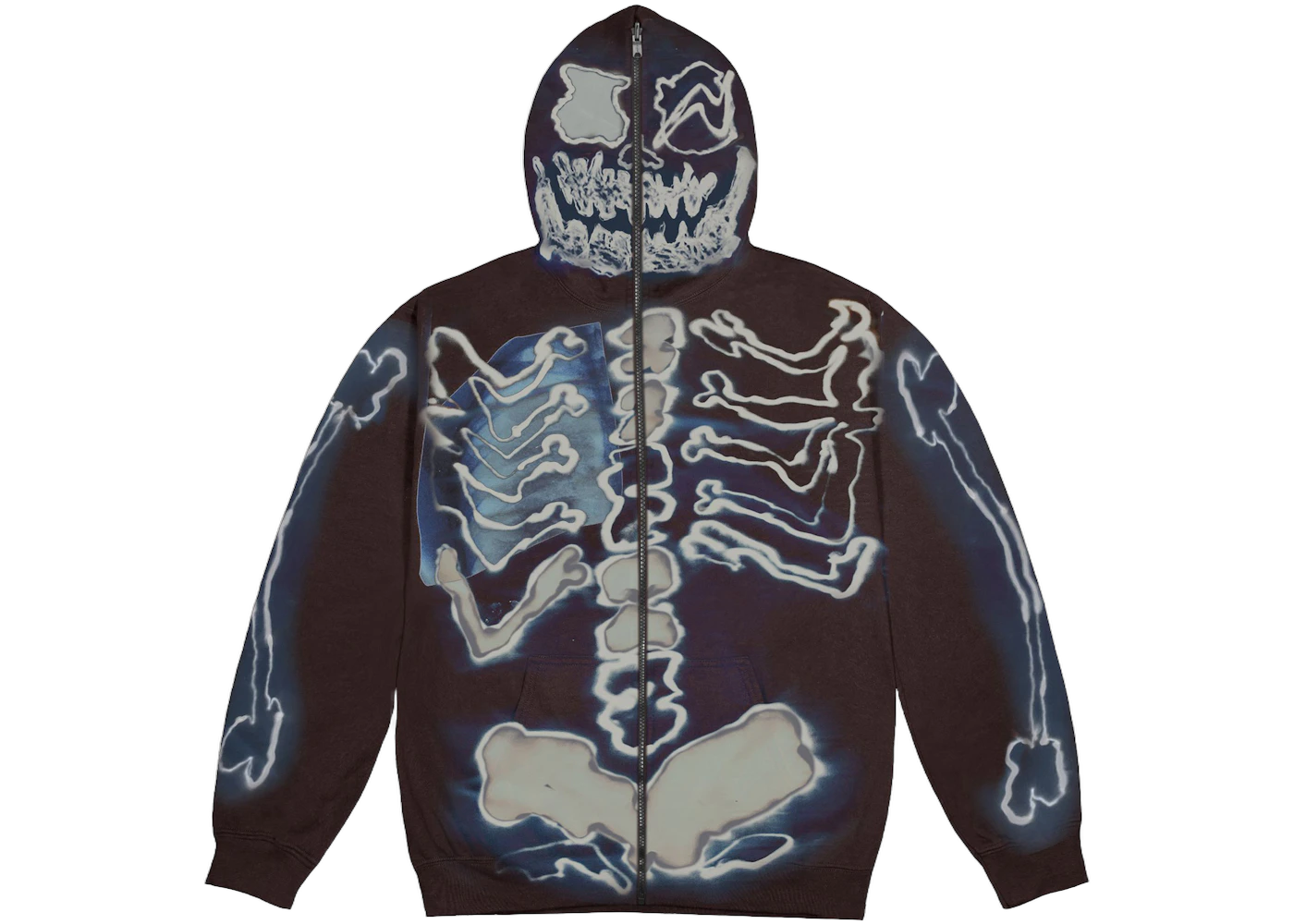 Travis Scott Cactus Jack For Fragment Skeleton Graffiti Full Zip Hoodie Multi