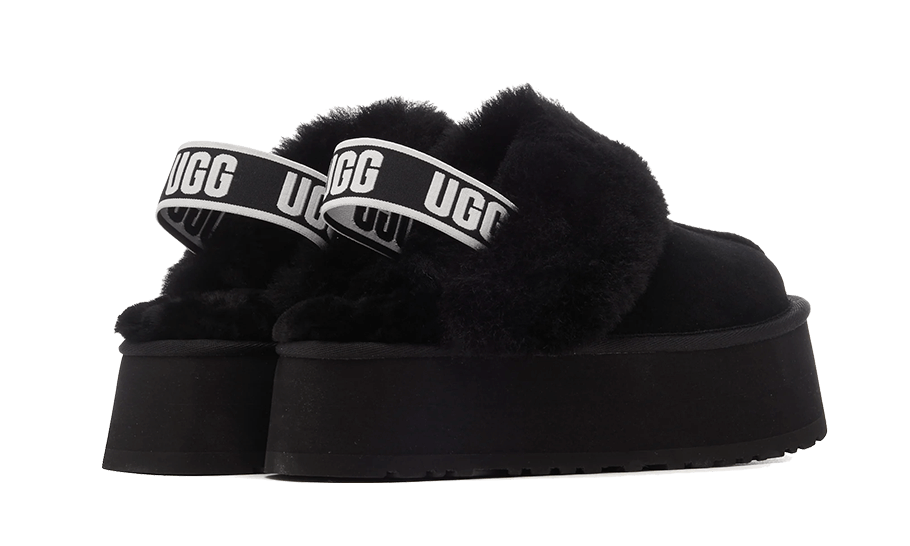 UGG Funkette Slipper Black, Black/Black/White (1113474-BLK)